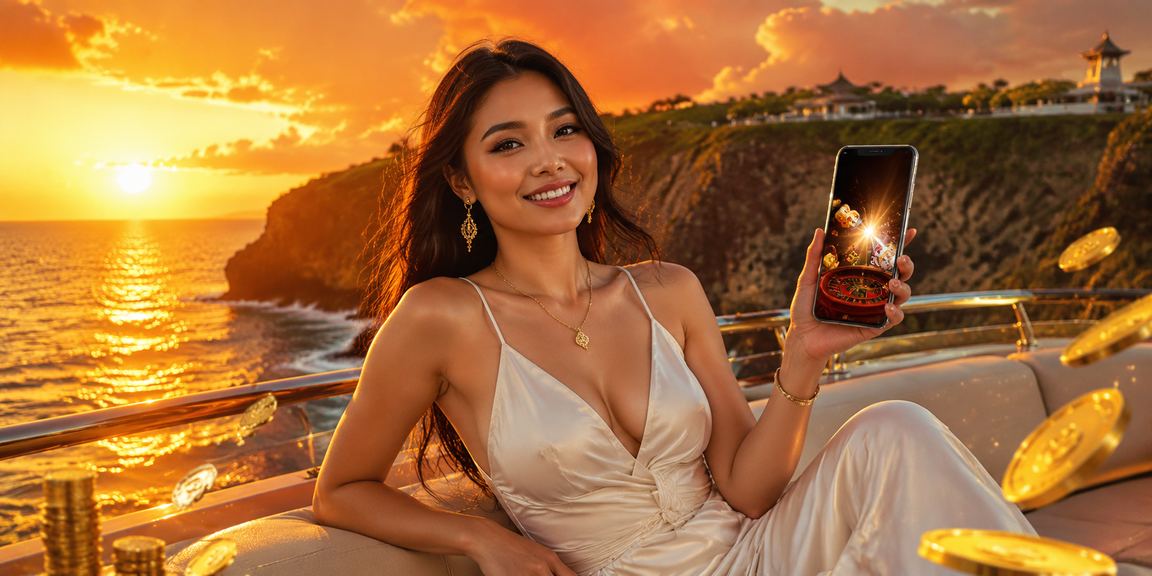 Pengguna mengakses lotre dan permainan casino via ponsel dengan antarmuka modern